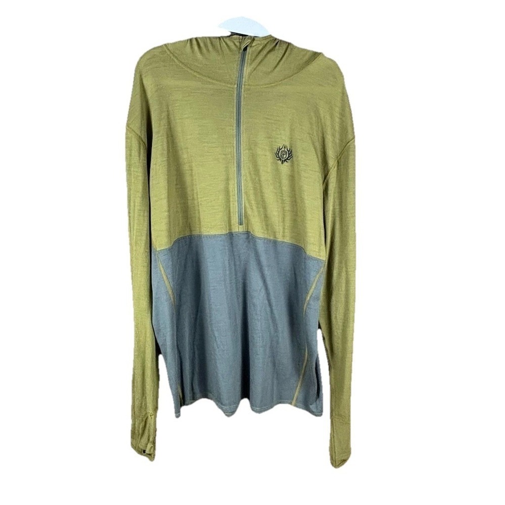 Born Primitive Outdoors Men's 2XL Half Zip Hooded Pullover OD Green/Gray